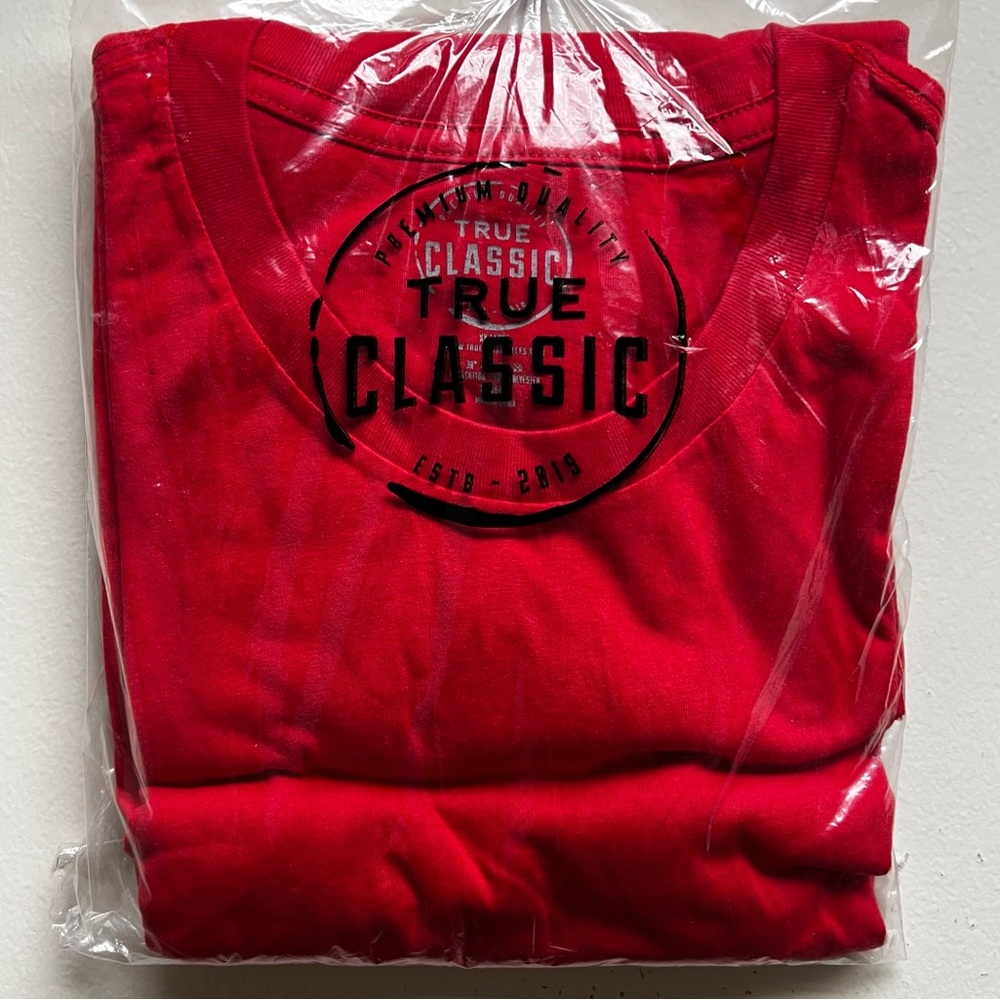 True Classic - Crew Neck T Shirt - Red - Size XXL - New